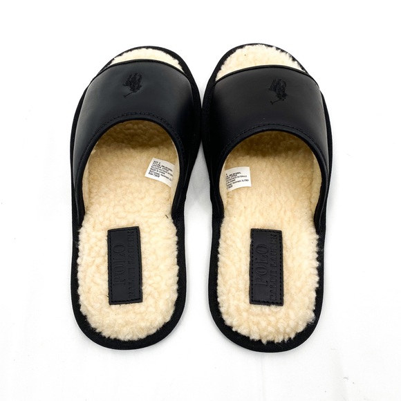 POLO RALPH LAUREN Mens Leather Slide Slippers - Picture 7 of 8
